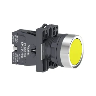Schneider Electric XA2EA51, Harmony Stil 2, Sarı, Yaylı Buton, 1NA, 22mm