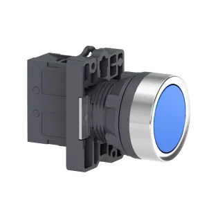 Schneider Electric XA2EA61, Harmony Stil 2, Mavi, Yaylı Buton, 1NA, 22mm
