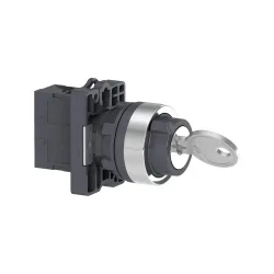 Schneider Electric XA2EG21, Harmony Stil 2, Siyah, Kilitli Mandal Buton, 0-1 Konumlu, 1NA, 22mm