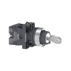 Schneider Electric XA2EG63, Harmony Stil 2, Siyah, Geri Dönüşlü Kilitli Mandal Buton, 0-1 Konumlu, 2NA, 22mm