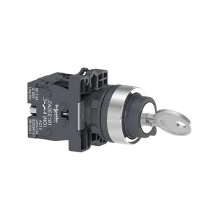 Schneider Electric XA2EG63, Harmony Stil 2, Siyah, Geri Dönüşlü Kilitli Mandal Buton, 0-1 Konumlu, 2NA, 22mm