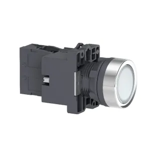 Schneider Electric XA2EW31B1, Harmony Stil 2, Beyaz, Işıklı Yaylı Buton, 24 Volt AC/DC, 1NA, 22mm