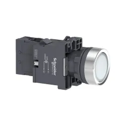 Schneider Electric XA2EW31M1, Harmony Stil 2, Beyaz, Işıklı Yaylı Buton, 230 Volt AC, 1NA, 22mm