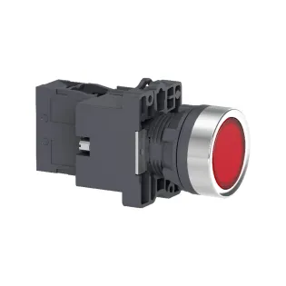 Schneider Electric XA2EW34B2, Harmony Stil 2, Kırmızı, Işıklı Yaylı Buton, 24 Volt AC/DC, 1NK, 22mm