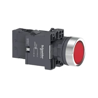 Schneider Electric XA2EW34M1, Harmony Stil 2, Kırmızı, Işıklı Yaylı Buton, 230 Volt AC, 1NA, 22mm