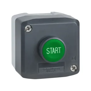 Schneider Electric XALD103, Harmony XALD, Yeşil Üzerine "Start" Yazılı, Kutulu Yaylı Buton, 1NA