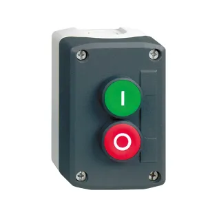 Schneider Electric XALD213, Harmony XALD, Yeşil "I" İşaretli ve Kırmızı "O" İşaretli, 2 Adet Yaylı Butonlu Buton Kutusu, 1NA+1NK