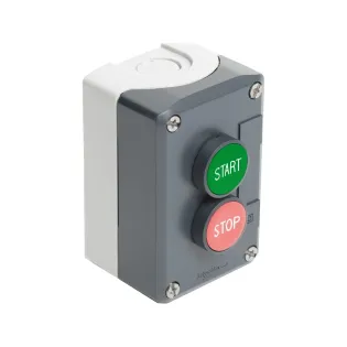 Schneider Electric XALD215, Harmony XALD, Yeşil "Start" Yazılı ve Kırmızı "Stop" Yazılı, 2 Adet Yaylı Butonlu Buton Kutusu, 1NA+1NK