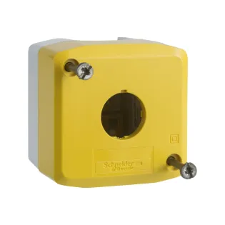 Schneider Electric XALK01, Harmony XALD, 1 Adet 22mm Buton için Boş Buton Kutusu, Açık Gri/Sarı