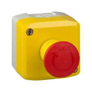 Schneider Electric XALK178, Harmony XALD, 40mm Mantar Kafalı, Kutulu Acil Stop Butonu, 1NK