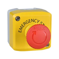 Schneider Electric XALK1781H29, Harmony XALD, 40mm Mantar Kafalı ve "Emergency Stop" Etiketli, Kutulu Acil Stop Butonu, 1NK