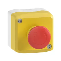 Schneider Electric XALK178F, Harmony XALD, 40mm Mantar Kafalı, Kutulu Acil Stop Butonu, 2NK