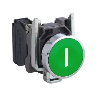 Schneider Electric XB4BA3311, Harmony Stil 4, Yeşil, "l" İşaretli Yaylı Buton, 1NA, 22mm