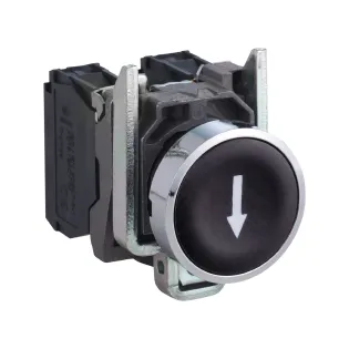 Schneider Electric XB4BA3351, Harmony Stil 4, Siyah, "↓" Ok İşaretli Yaylı Buton, 1NA, 22mm