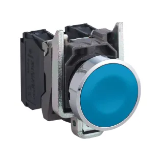 Schneider Electric XB4BA61, Harmony Stil 4, Mavi, Yaylı Buton, 1NA, 22mm