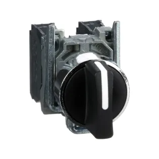 Schneider Electric XB4BD33, Harmony Stil 4, Siyah, Mandal Buton, 1-0-2 Konumlu, 2NA, 22mm
