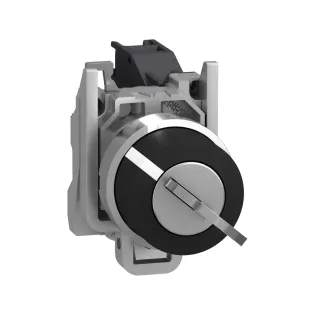 Schneider Electric XB4BG21, Harmony Stil 4, Siyah, Kilitli Mandal Buton, 0-1 Konumlu, 1NA, 22mm