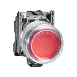 Schneider Electric XB4BP42, Harmony Stil 4, Kırmızı, Kılıflı Yaylı Buton, 1NK, 22mm