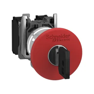 Schneider Electric XB4BS9442, Harmony Stil 4, Kırmızı, 40mm Mantar Kafalı Kilitli Acil Stop Butonu, 1NK, 22mm