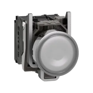 Schneider Electric XB4BW31M5, Harmony Stil 4, Beyaz, Işıklı Yaylı Buton, 230 Volt AC, 1NA+1NK, 22mm