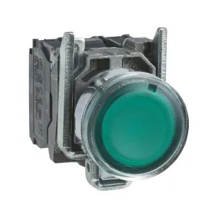 Schneider Electric XB4BW3365, Harmony Stil 4, Yeşil, Işıklı Yaylı Buton, Ampülsüz, 1NA+1NK, 22mm