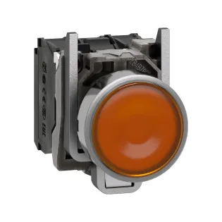 Schneider Electric XB4BW35M5, Harmony Stil 4, Sarı, Işıklı Yaylı Buton, 230 Volt AC, 1NA+1NK, 22mm