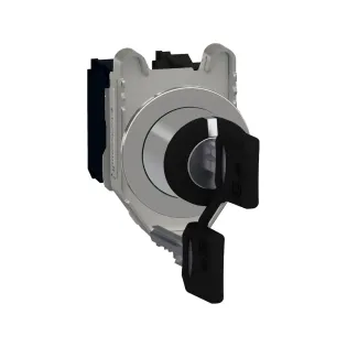 Schneider Electric XB4FG33, Harmony Plus Stil 4, Siyah, Kilitli Mandal Buton, 1-0-2 Konumlu, 2NA, 30mm
