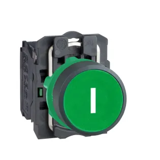 Schneider Electric XB5AA3311, Harmony Stil 5, Yeşil, "l" İşaretli Yaylı Buton, 1NA, 22mm