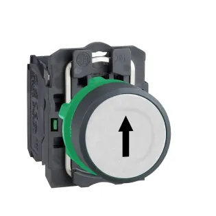 Schneider Electric XB5AA3341, Harmony Stil 5, Beyaz, "↑" Ok İşaretli Yaylı Buton, 1NA, 22mm