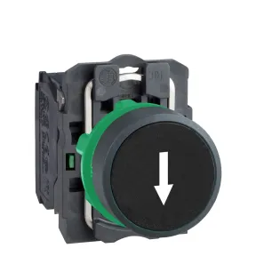 Schneider Electric XB5AA3351, Harmony Stil 5, Siyah, "↓" Ok İşaretli Yaylı Buton, 1NA, 22mm