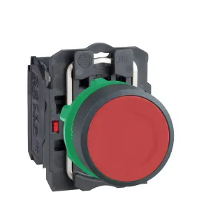 Schneider Electric XB5AA42, Harmony Stil 5, Kırmızı, Yaylı Buton, 1NK, 22mm