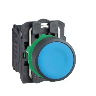 Schneider Electric XB5AA61, Harmony Stil 5, Mavi, Yaylı Buton, 1NA, 22mm
