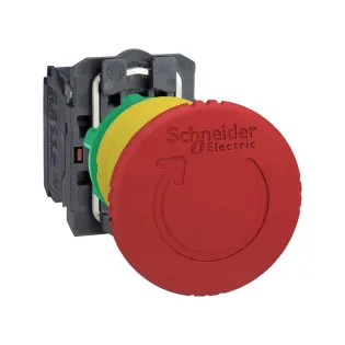 Schneider Electric XB5AS8445, Harmony Stil 5, Kırmızı, 40mm Mantar Kafalı Acil Stop Butonu, 1NA+1NK, 22mm