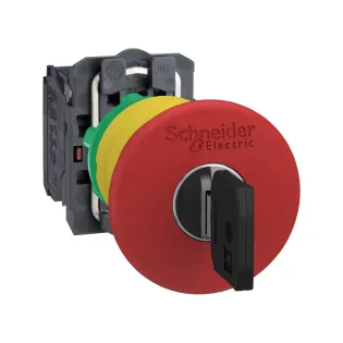 Schneider Electric XB5AS9442, Harmony Stil 5, Kırmızı, 40mm Mantar Kafalı Kilitli Acil Stop Butonu, 1NK, 22mm