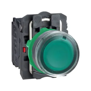 Schneider Electric XB5AW3365, Harmony Stil 5, Yeşil, Işıklı Yaylı Buton, Ampülsüz, 1NA+1NK, 22mm