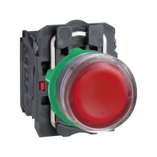 Schneider Electric XB5AW3465, Harmony Stil 5, Kırmızı, Işıklı Yaylı Buton, Ampülsüz, 1NA+1NK, 22mm