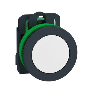 Schneider Electric XB5FA11, Harmony Plus Stil 5, Beyaz, Yaylı Buton, 1NA, 30mm