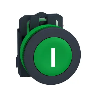 Schneider Electric XB5FA3311, Harmony Plus Stil 5, Yeşil, "l" İşaretli Yaylı Buton, 1NA, 30mm