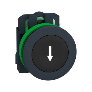 Schneider Electric XB5FA3351, Harmony Plus Stil 5, Siyah, "↓" Ok İşaretli Yaylı Buton, 1NA, 30mm