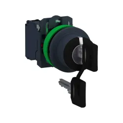 Schneider Electric XB5FG33, Harmony Plus Stil 5, Siyah, Kilitli Mandal Buton, 1-0-2 Konumlu, 2NA, 30mm