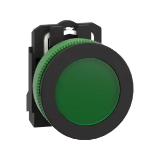 Schneider Electric XB5FVM3, Harmony Plus Stil 5, Yeşil, Sinyal Lambası, 230 Volt AC, 30mm