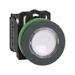Schneider Electric XB5FW31B5, Harmony Plus Stil 5, Beyaz, Işıklı Yaylı Buton, 24 Volt AC/DC, 1NA+1NK, 30mm