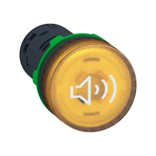 Schneider Electric XB5KS2M8, Harmony Stil 5, Sarı, 90db Işıklı Buzzer, 230 Volt AC, 22mm