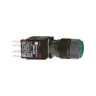 Schneider Electric XB6AF3B1B, Harmony Stil 6, Yeşil, Işıklı Dairesel Kalıcı Buton, 12-24 Volt AC/DC, 1NA, 16mm