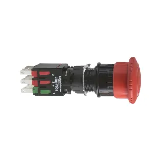 Schneider Electric XB6AS8349B, Harmony Stil 6, Kırmızı, 30mm Mantar Kafalı Acil Stop Butonu, 1NA+1NK, 16mm