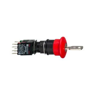 Schneider Electric XB6AS9349B, Harmony Stil 6, Kırmızı, 30mm Mantar Kafalı Kilitli Acil Stop Butonu, 1NA+1NK, 16mm