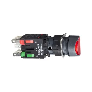 Schneider Electric XB6AW4B2B, Harmony Stil 6, Kırmızı, Işıklı Dairesel Yaylı Buton, 12-24 Volt AC/DC, 1NK, 16mm
