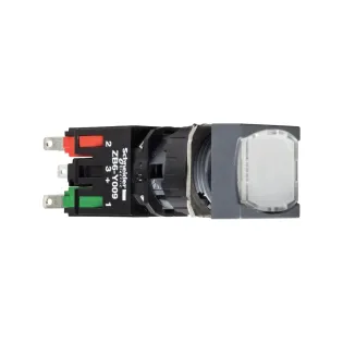 Schneider Electric XB6CF1B5B, Harmony Stil 6, Beyaz, Işıklı Kare Kalıcı Buton, 12-24 Volt AC/DC, 1NA+1NK, 16mm
