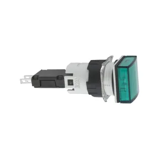 Schneider Electric XB6CV3BB, Harmony Stil 6, Yeşil, Kare Sinyal Lambası, 12-24 Volt AC/DC, 16mm