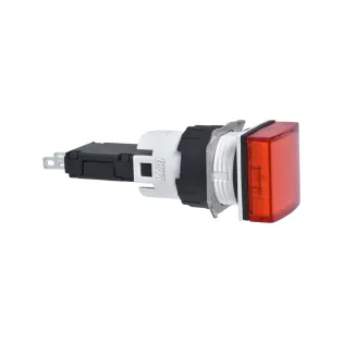 Schneider Electric XB6CV4BB, Harmony Stil 6, Kırmızı, Kare Sinyal Lambası, 12-24 Volt AC/DC, 16mm